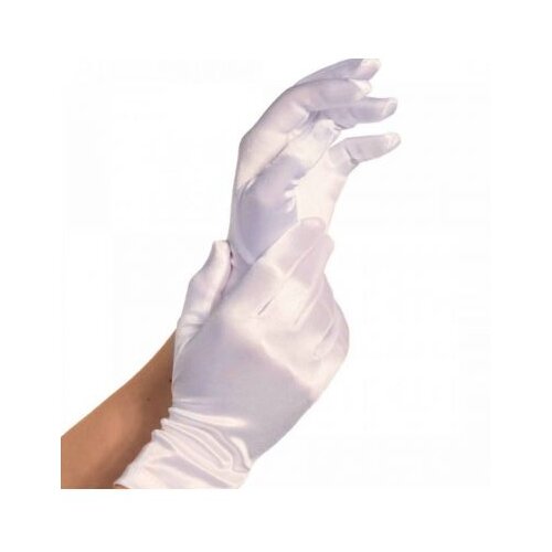 Leg Avenue Wrist Length Satin Gloves 2B White Slike