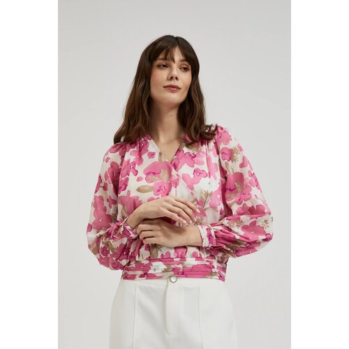 Moodo Women&amp;#039;s V-neck blouse - pink Slike