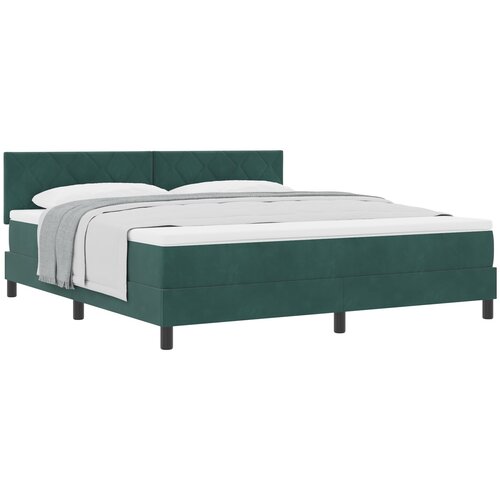 VidaXL Box Spring Krevet s Madracem Tamnozelena Super King Bar&amp;scaron;un Slike