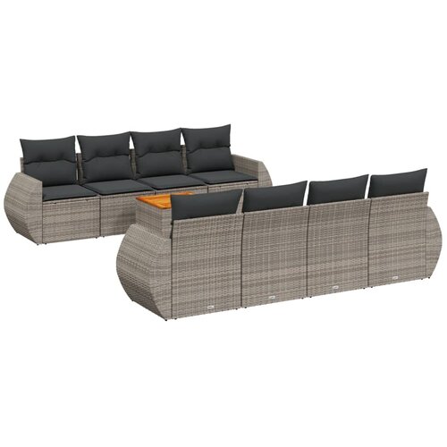  9-dijelni set vrtnih sofa s jastucima od poliratana Slike