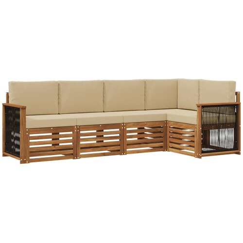 vidaXL Kotna sedežna garnitura z blazino 4 pcs Naravna, (5000283794) Cene