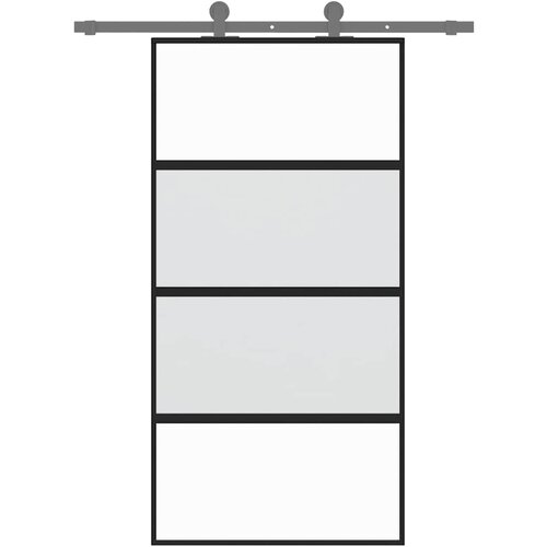  Klizna vrata crna 102,5x205 cm od kaljenog stakla i aluminija Slike
