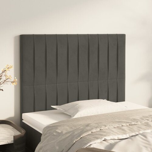 The Living Store posteljno vzglavje 2 kosa temno sivo 90x5x78/88 cm žamet - vzglavje, (21437625) Slike