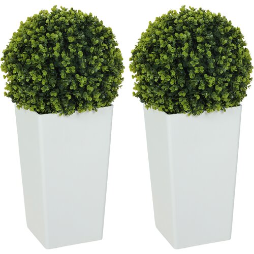 HOMCOM Set od 2 umjetne kuglice eukaliptusa  65 cm umjetna biljka s UV za&scaron;titom  330 listova u posudi  zelene Cijene