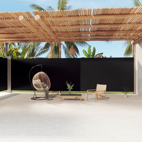 vidaXL Uvlačiva bočna tenda crna 220 x 1200 cm Cijene