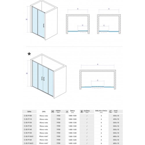 Concept opal dupla klizna vrata - 150 cm Slike