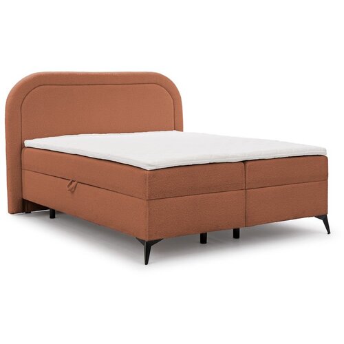 Ropez Oranžna boxspring postelja s prostorom za shranjevanje 160x200 cm Ornes &ndash; Cene