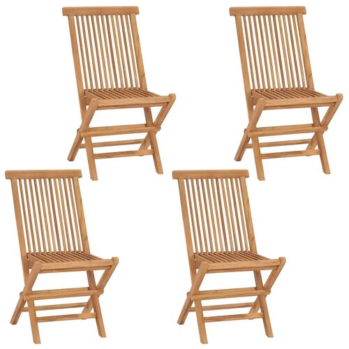  5-dijelni sklopivi vrtni bistro set Prirodna - Okruglo 4 sjedala Bez naslona za ruke Slike