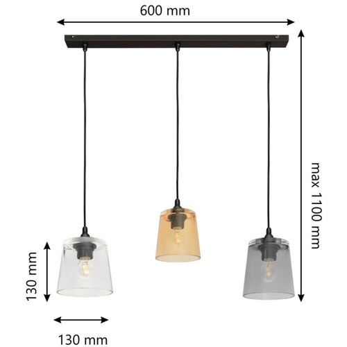  Luster na sajli LUCEA 3xE27/15W/230V Slike