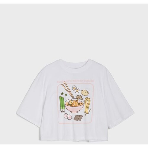 Sinsay Pamučna oversize majica s printom Pusheen the Cat Slike