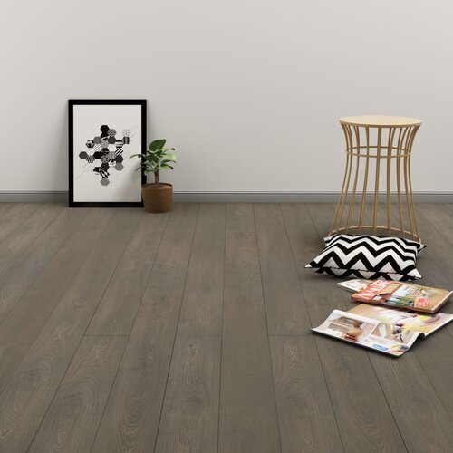  Samoljepljive podne obloge 4,46 m&amp;sup2; 3 mm PVC sivo-smeđe Slike