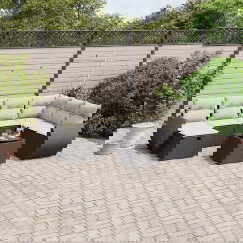 vidaXL 8-dijelni set vrtnih sofa od poliratana s jastucima crni Cijene