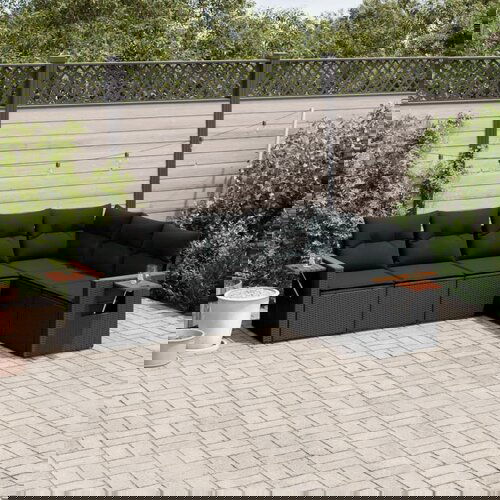 vidaXL 6-dijelni set vrtnih sofa s jastucima crni od poliratana Cijene