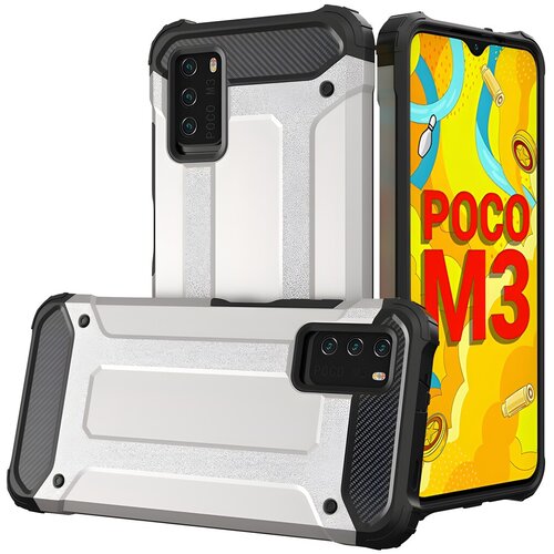 IZMAEL.eu Ohišje Hybrid Armor za Xiaomi Redmi Note 10 5G/Poco M3 Pro - Srebrna Cene