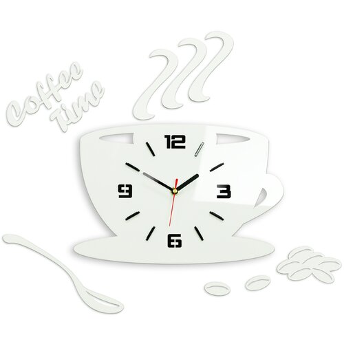  Moderni zidni satovi coffe time 3D white white (zidni satovi) Cene