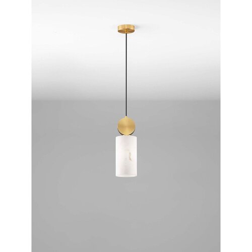 Nova Luce Krem/mjedena viseća svjetiljka u kamenom dekoru &amp;oslash; 12 cm Maru &amp;ndash; Slike