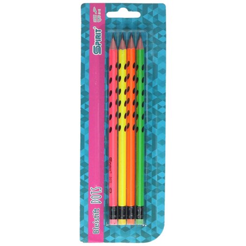 Spirit Spirit: Neon Dosts HB grafitne olovke sa gumicom 4kom Cene