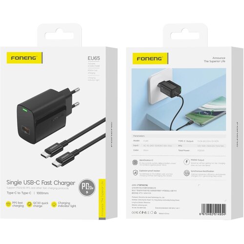 Forcell FONENG PD USB-C STENSKI POLNILEC ZA TELEFON, PAMETNI TELEFON IN PRENOSNIK, (5000310932) Slike