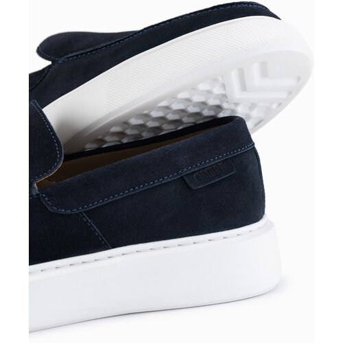 Ombre men&amp;#039;s slip-on half shoes on thick sole - navy blue Slike