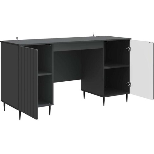  Stol s policom Crna 142 5 x 50 x 75 cm Konstruirano drvo - Crna Slike