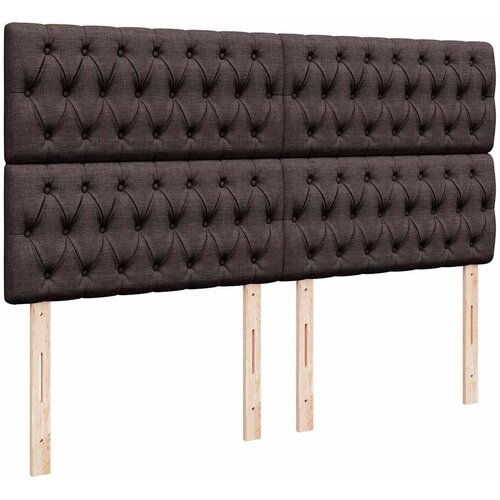  Krevet s oprugama i madracem tamnosmeđi 200x200 cm od tkanine Slike