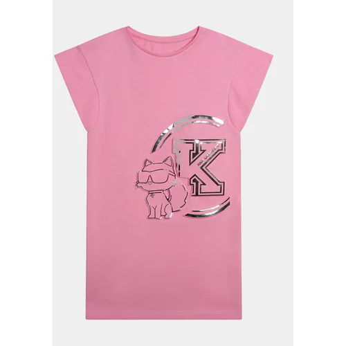 Karl Lagerfeld Kids Vsakodnevna obleka Z30077 D Roza Regular Fit
