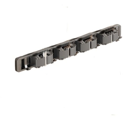 INF Wall-Mounted Broom Holder 50cm &ndash; 4 Clamps 5 Hooks, Space Aluminum + ABS, (5000158298) Cene