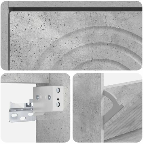  Ormar za cipele na zidu ALKMAAR 71 x 17 x 86 cm Betonska siva - Betonska siva Slike
