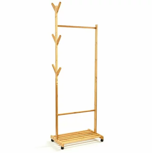 Blumfeldt Obešalnik s polico, stojalo za oblačila, 57,5 x 173 cm, asimetrična oblika, bambus