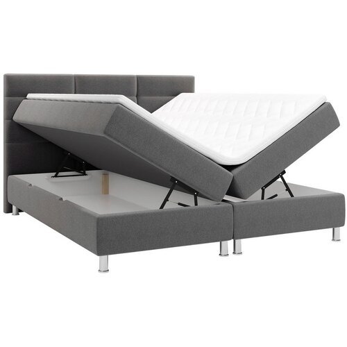 CARRYHOME POSTELJA Z VZMETNICO 140 cm x 200 cm , tekstil antracit Slike