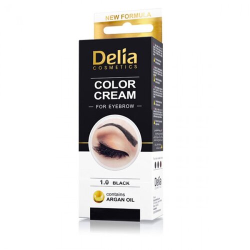 Delia - Kolor krema za obrve sa arganovim uljem, crna 1.0 15ml Cijene