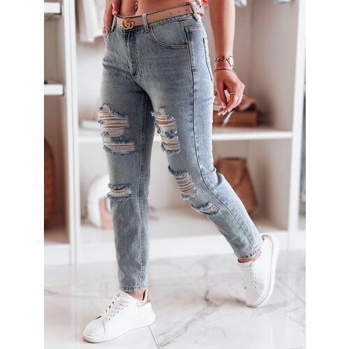 DStreet Spodnie damskie jeansowe regular fit DESTINA niebieskie Cene