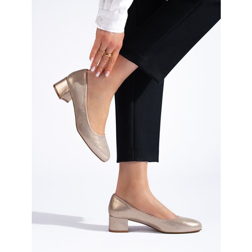 Shelvt Women's low-heeled pumps gold Cijene