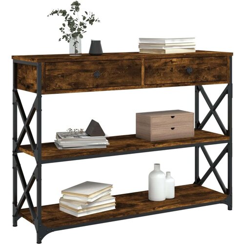  Konzolni stol boja hrasta 100x28x75 cm od konstruiranog drva Slike