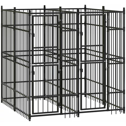 vidaXL Vanjski kavez za pse čelični 3,69 m²