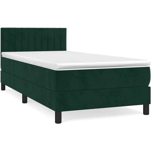 Box spring krevet s madracem tamnozeleni 80 x 200 cm bar&amp;scaron;unasti Slike