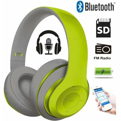 Platinet naglavne Bluetooth slušalke + mikrofon Freestyle FH0916GG zeleno-sive