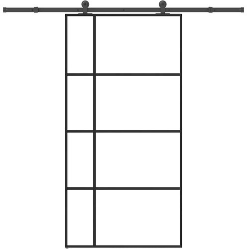 vidaXL Drsna vrata z opremo 102,5x205 cm ESG steklo in aluminij Cene