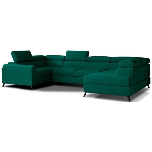 ELTAP Zelena baršunasti sklopiva/s prostorom za odlaganje kutna garnitura (s desnim kutom/u obliku slova "U") Escada – Cijene