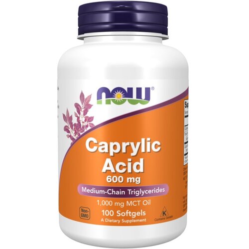 Now Foods Kaprilna kislina NOW, 600 mg (100 mehkih kapsul) Cene