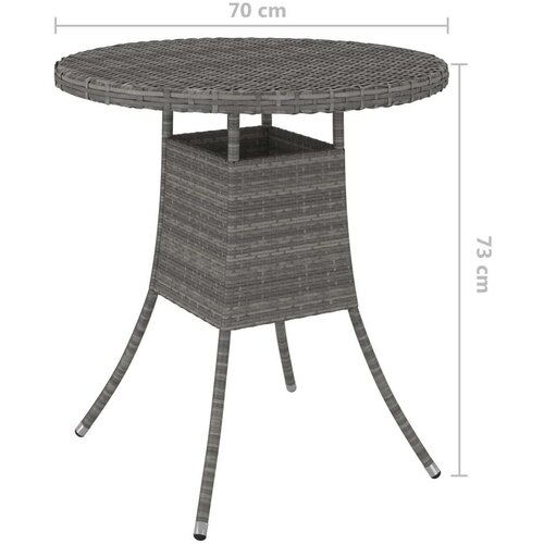 VidaXL Vrtni stol sivi 70 x 70 x 73 cm od poliratana Slike