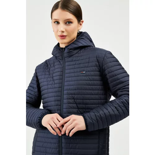 River Club Women's Navy Blue ? ?? Hooded Lined Water And Windproof Coat.