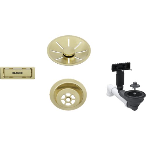 Blanco pribor satin gold infino set 1x3,5&amp;quot; (skodelica, infino okrasna rozeta, c-overflow prelivni set), brez dodatne komp. Slike