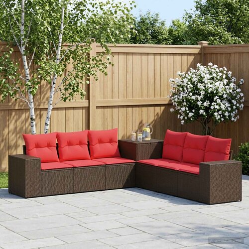  Set sofe 7 kom. Smeđa i crvena 55 x 55 x 69 cm 255 x 255 x 85 cm Cijene