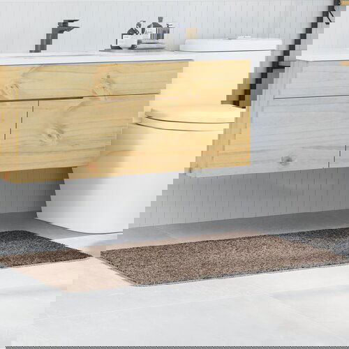 vidaXL Smeđa Poliester 70 x 120 cm Nekližeća Prostirka za kupaonicu Cijene