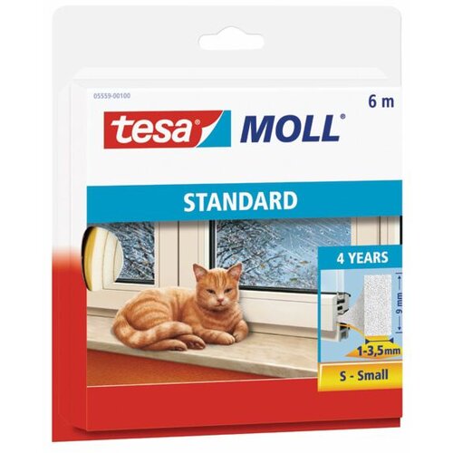 Tesa Tesnilni trak Tesa MOLL Standard I-profil (bel, 6 m x 9 mm x 4 mm, primeren za: reže od 1 do 3,5 mm) Slike