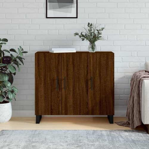 vidaXL Komoda smeđa boja hrasta 90 x 34 x 80 cm od konstruiranog drva Cijene