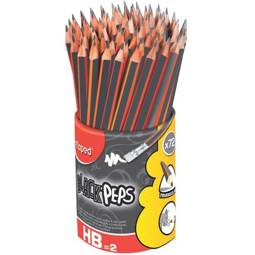 Maped Grafitni svinčnik Black&apos;peps z radirko, HB, 72 kosov (57889) Cene