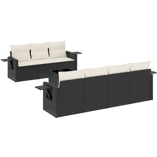 vidaXL 8-dijelni set vrtnih sofa od poliratana s jastucima crni Cene