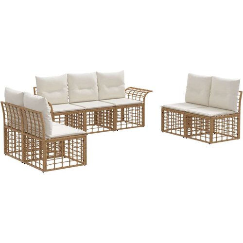  Set vanjskih sofa 7 pcs Prirodna i krema bijela Poliester Cijene